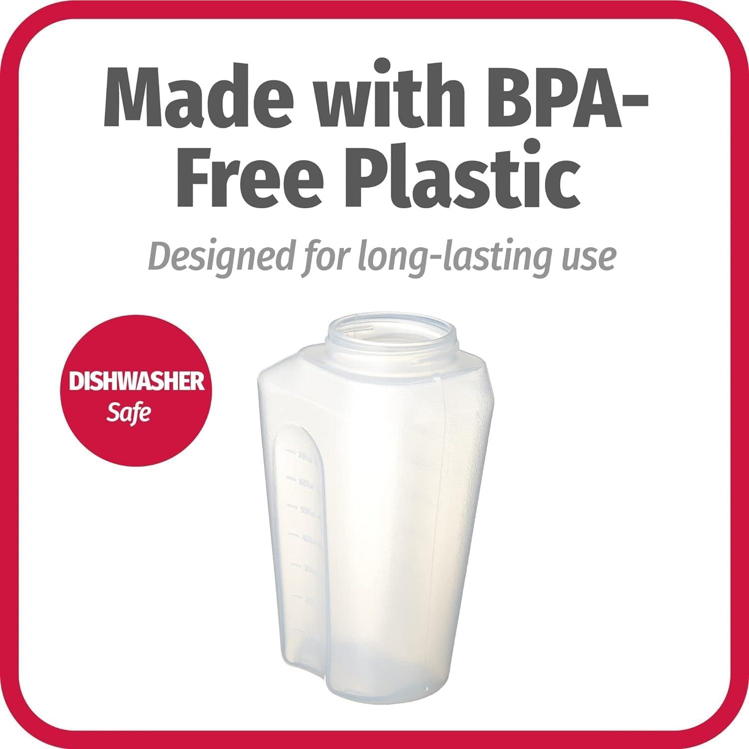 imageGoodCook 1 Quart Bottle BPA Free Mixing Pitcher with Lid Snap Lock Easy Pour Lid Drink Containers for Fridge Liquid Storage Container Jugs for Drinks Plastic Bottles with Lids32 Ounces