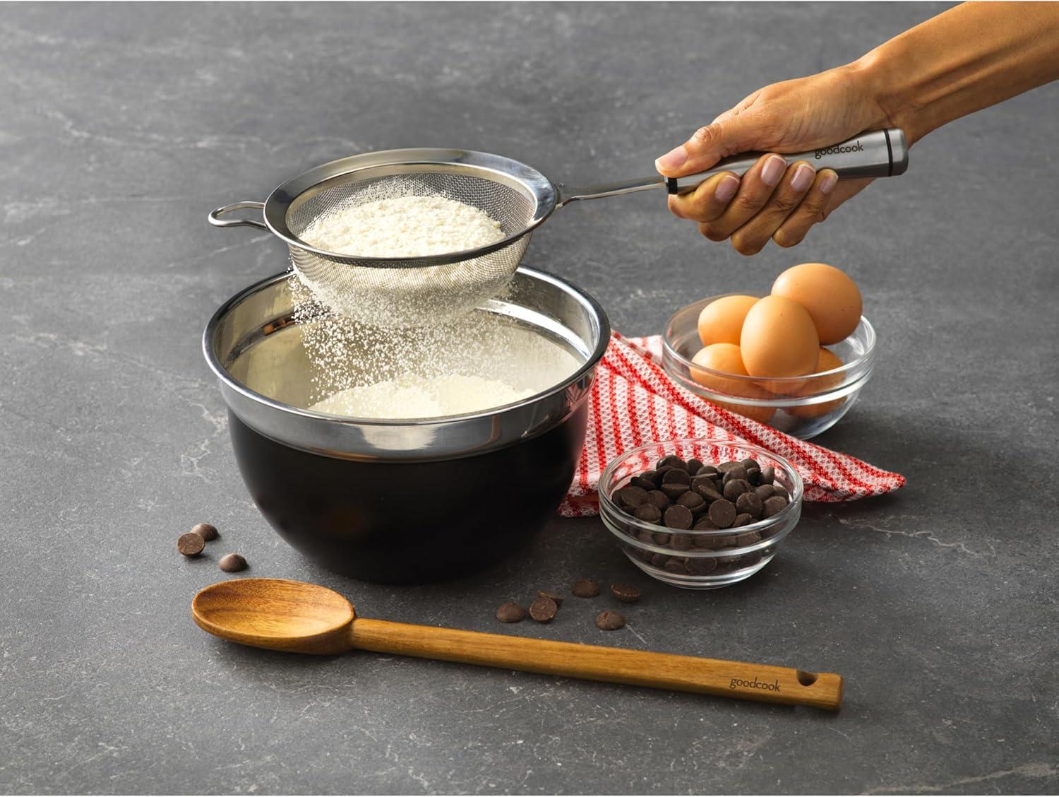 imageGoodCook Gourmet 6inch Hand Strainer Stainless Steel Diamond Shaped Ergonomic Handle with Hang Loop