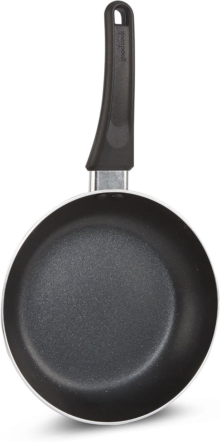 imageGoodCook Nonstick Aluminum Frying Pan Set 8quot and 10quot Skillets Black Even Heating StayCool Ergonomic Handle PFOAFree Nonstick Coating Ideal for Sauting Searing and Frying2Pack Fry Pan Set