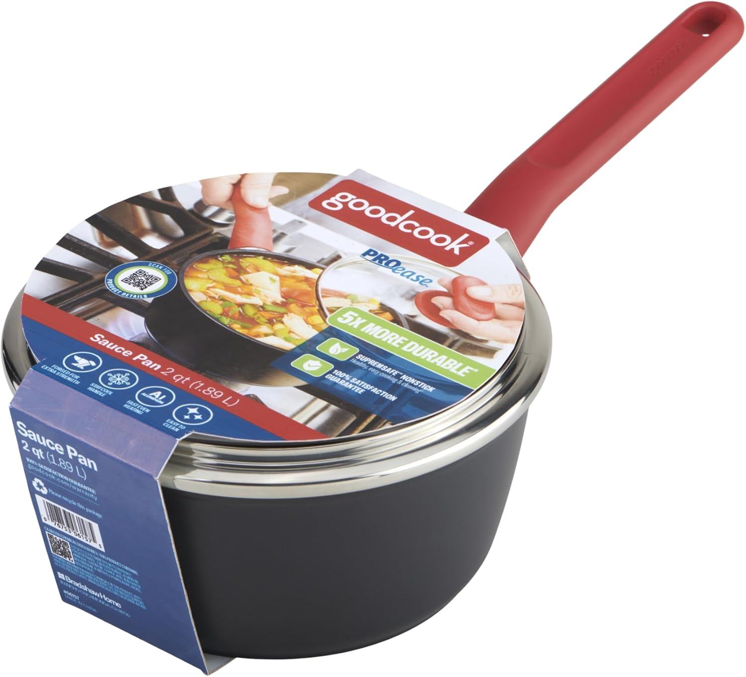 imageGoodCook ProEase Nonstick Fry Pan 8 Inch Black2 Quarts