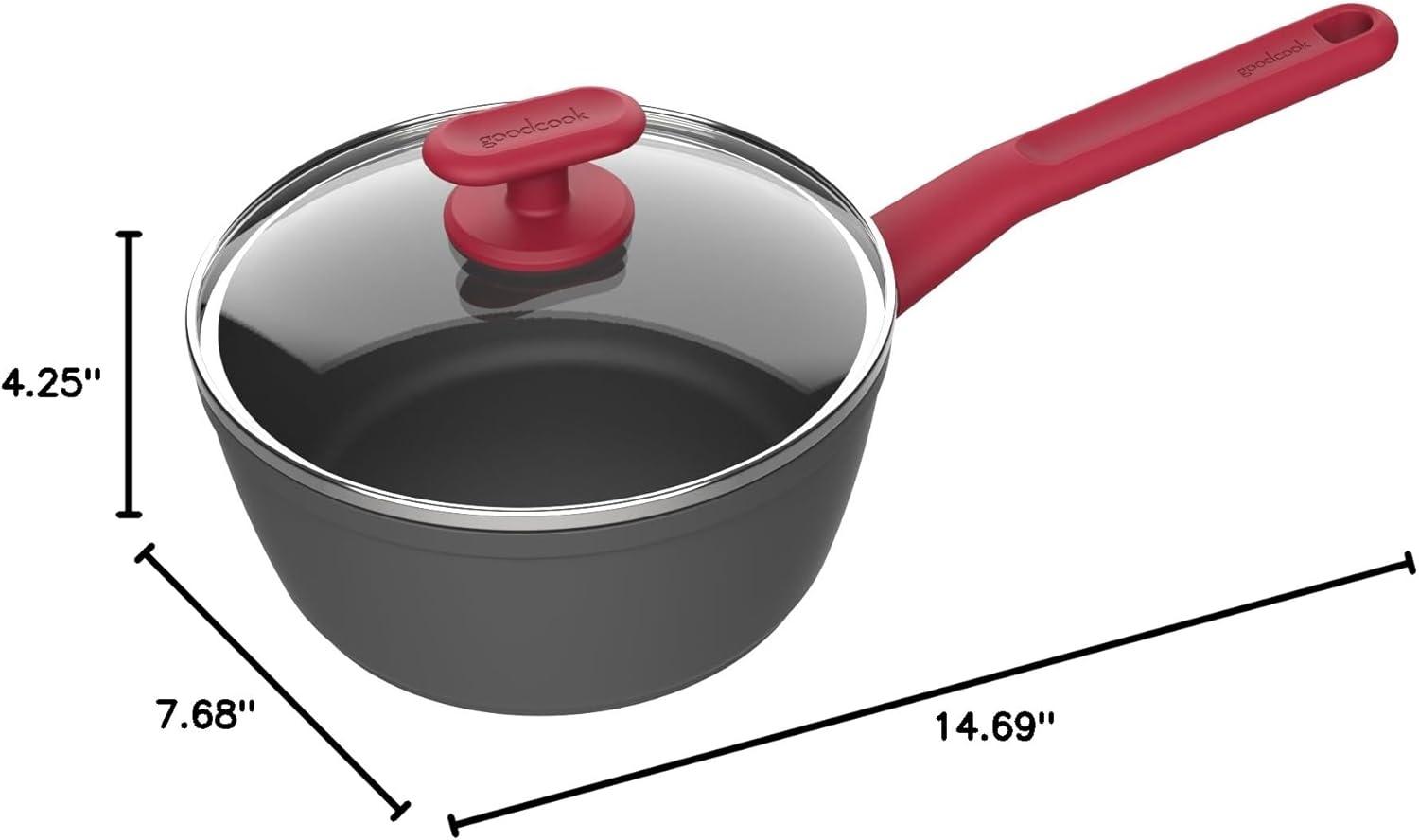 imageGoodCook ProEase Nonstick Fry Pan 8 Inch Black2 Quarts