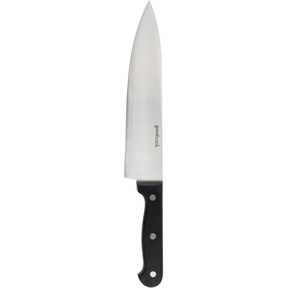 imageGoodCook Everyday 8Inch Chefs Knife FullTang HighCarbon Stainless Steel Blade TripleRiveted Handle Versatile Kitchen Knife for Meat Vegetables and Herbs Balanced and Durable