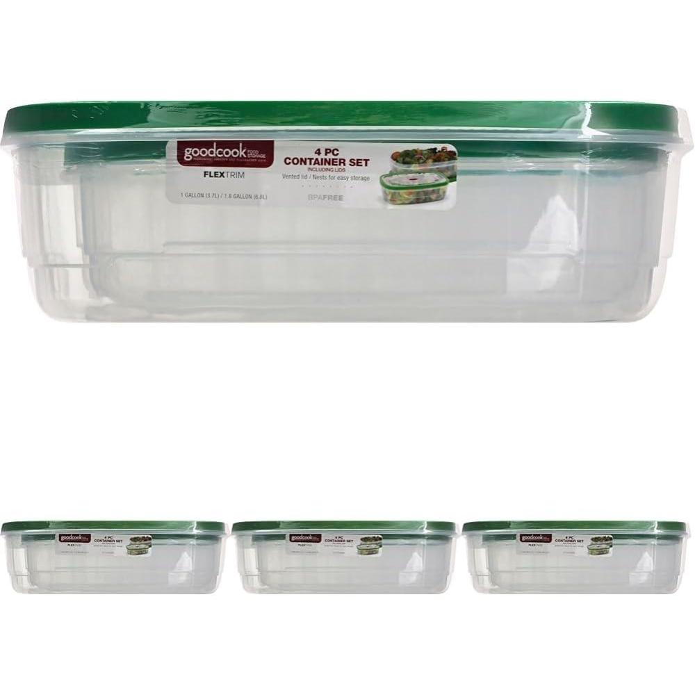imageGoodCook FlexTrim 18gal 1 gal Container Set BPA FreeLarge Pack of 4
