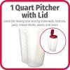 GoodCook 1 Quart Bottle – BPA Free Mixing Pitcher with Lid, Snap Lock Easy Pour Lid, Drink Containers for Fridge, Liquid Storage Container, Jugs for Drinks, Plastic Bottles with Lids(32 Ounces)