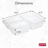 GoodCook Meal Prep Rectangle Three Compartment 20-Piece, White, Made without BPA(10 Sets)