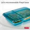 GoodCook Meal Prep Rectangle Two Compartment 60-Piece, Teal, Made without BPA(60-Piece Set)
