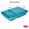 GoodCook Meal Prep Rectangle Two Compartment 60-Piece, Teal, Made without BPA(60-Piece Set)