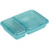 GoodCook Meal Prep Rectangle Two Compartment 60-Piece, Teal, Made without BPA(60-Piece Set (Pack of 4))