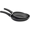 GoodCook Nonstick Aluminum Frying Pan Set, 8″ and 10″ Skillets, Black, Even Heating, Stay-Cool Ergonomic Handle, PFOA-Free Nonstick Coating, Ideal for Sautéing, Searing, and Frying(10-Piece)