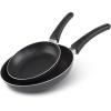 GoodCook Nonstick Aluminum Frying Pan Set, 8″ and 10″ Skillets, Black, Even Heating, Stay-Cool Ergonomic Handle, PFOA-Free Nonstick Coating, Ideal for Sautéing, Searing, and Frying(2-Pack Fry Pan Set)