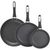 GoodCook 12-Piece Micro-Divot Nonstick Aluminum Cookware Set with Pans, Dutch Oven, Spoon and Turner, Black (6184)(Fry Set)