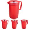 GoodCook 1-Gallon Plastic Airtight Pitcher with Vacuum Seal Lid, 1 Gallon, Red(128 Ounces (Pack of 4))