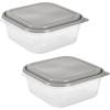 GoodCook EveryWare Extra Large 12 inch Round Container 2 pack, BPA Free(Square  2 Pack)