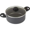 GoodCook Everyday Nonstick Dutch Oven with Lid, 4.7 Quart, Black, Aluminum Base for Even Heating, Tempered Glass Lid, Ergonomic Flame Guard Handles, Easy to Clean, Ideal for Soups and Stews(4.7 Qt Dutch Oven)