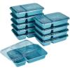imageGoodCook Meal Prep Rectangle Two Compartment 20Piece Teal Made without BPA