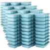 GoodCook Meal Prep Rectangle Two Compartment 60-Piece, Teal, Made without BPA(60-Piece Set (Pack of 4))