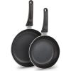 GoodCook Nonstick Aluminum Frying Pan Set, 8″ and 10″ Skillets, Black, Even Heating, Stay-Cool Ergonomic Handle, PFOA-Free Nonstick Coating, Ideal for Sautéing, Searing, and Frying(2-Pack Fry Pan Set)
