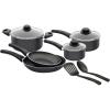 GoodCook Nonstick Aluminum Frying Pan Set, 8″ and 10″ Skillets, Black, Even Heating, Stay-Cool Ergonomic Handle, PFOA-Free Nonstick Coating, Ideal for Sautéing, Searing, and Frying(10-Piece)
