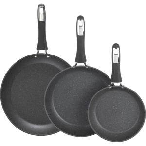 GoodCook 12-Piece Micro-Divot Nonstick Aluminum Cookware Set with Pans, Dutch Oven, Spoon and Turner, Black (6184)(Fry Set)