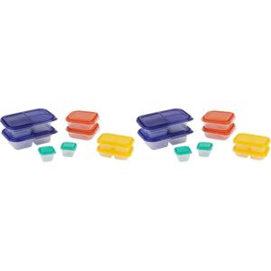 GoodCook EveryWare 18-Piece Lunch Set, Assorted Colors, Made Without BPA(18-Piece Lunch Set (Pack of 2))