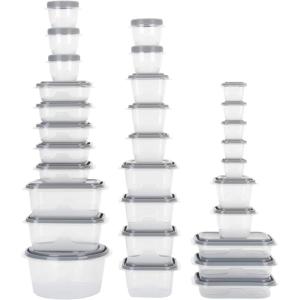 GoodCook EveryWare 60pc Container Set, BPA Free – 60-Piece Food Container Set, Microwave and Freezer Safe, Embossed Measurements, Secure Lids