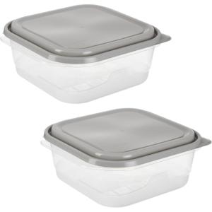 GoodCook EveryWare Extra Large 12 inch Round Container 2 pack, BPA Free(Square  2 Pack)