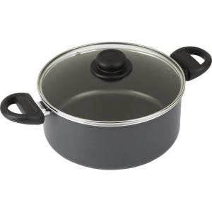 GoodCook Everyday Nonstick Dutch Oven with Lid, 4.7 Quart, Black, Aluminum Base for Even Heating, Tempered Glass Lid, Ergonomic Flame Guard Handles, Easy to Clean, Ideal for Soups and Stews(4.7 Qt Dutch Oven)