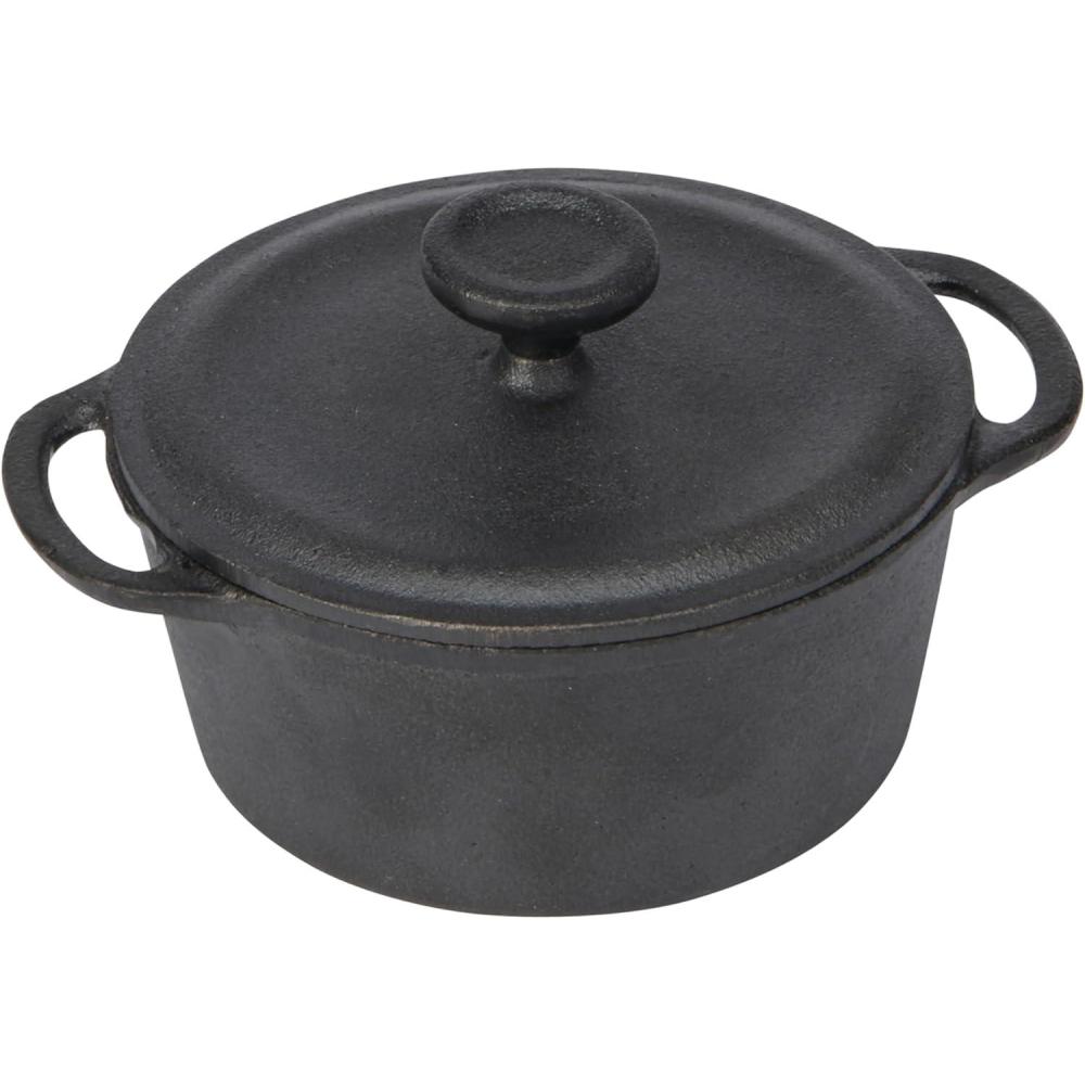 imageGoodCook PreSeasoned Cast Iron Dutch Oven 5 Quart Black25Quart
