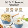 GoodCook 10-Piece Healthy Ceramic Titanium-Infused Cookware Set, Light Blue – Pots, Pans, Steamer, Spoon & Turner – Induction Cookware, Kitchen Pots & Pans Set, Nonstick Cooking Pan Set(Light Blue)
