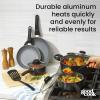 GoodCook Everyday Ceramic Nonstick Cookware Set Includes 8 & 10-Inch Fry Pans 1 & 2-Quart Covered Sauce Pans 4.7-Quart Covered Dutch Oven Turner and Basting Spoon, 10-Piece, Black