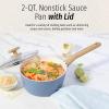 GoodCook Healthy Ceramic Titanium-Infused 2 Quart Saucepan with Lid, Light Blue – Induction Cookware, Nonstick Cooking Pan, Food Cooker for Soups, Sauces, Potatoes, Pasta, Rice(2 Qt. Sauce Pan)