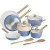 GoodCook 12-Piece Healthy Ceramic Titanium-Infused Cookware Set, Light Blue – Pots, Pans, Steamer, Spoon & Turner – Induction Cookware, Kitchen Pots & Pans Set, Nonstick Cooking Pan Set(12 Piece Cookware Set)