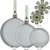 GoodCook Ceramic Frying Pan Skillet with Removable Handle, Induction Compatible, Nonstick and Oven Safe, 12-Inch, Sage Green(7-Piece Set)
