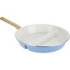 GoodCook Healthy Ceramic Titanium-Infused 12″ Divided Skillet, Light Blue – Ceramic Cookware, Nonstick Cooking Pan, Divided Frying Pan Skillet for Eggs, Meats, Vegetables, Sauces, Warming Tortillas(12″ Divided Skillet)