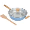GoodCook Healthy Ceramic Titanium-Infused 12″ Divided Skillet, Light Blue – Ceramic Cookware, Nonstick Cooking Pan, Divided Frying Pan Skillet for Eggs, Meats, Vegetables, Sauces, Warming Tortillas(12 Inch All-in-One Pan with Steamer Basket Tool)