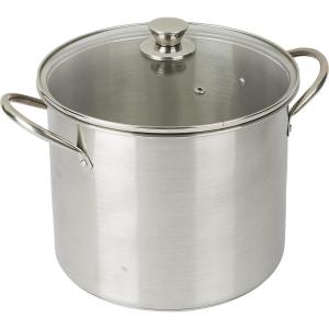 GoodCook Basics Stainless Steel Deluxe Stock Pot with Glass Lid, 8 quart, Silver(8 Quarts)