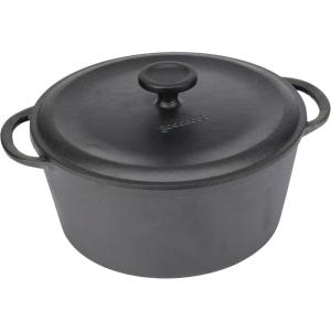 GoodCook Pre-Seasoned Cast Iron Dutch Oven, 5 Quart, Black(5-Quart)
