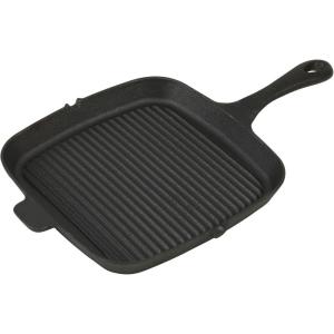 GoodCook Pre-Seasoned Cast Iron Grill Pan, 10.75 Inch, Black(Grill Pan)