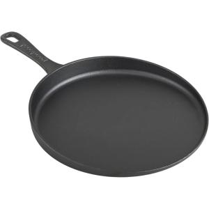 GoodCook Pre-Seasoned Cast Iron Pizza Pan, 10.5-Inch Round Skillet for Pizza, Crepes, and Pancakes, Durable Even Heating Cookware, Oven Safe to 500°F, Versatile Black Cast Iron Pan