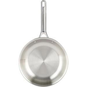 GoodCook Stainless Steel Sauce Pan with Strainer Lid Oven-Safe to 500F & Induction-Safe Compatible with All Stovetops 3-Layer Construction for Even Heating PTFE & PFOA Free, 2.5-Quarts, Silver(12-Inch)