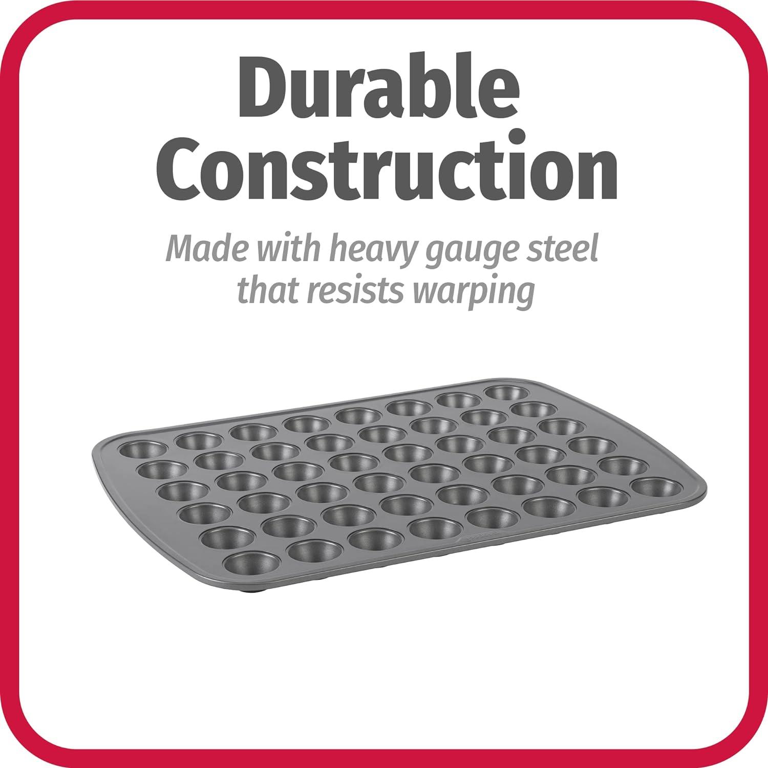 imageGoodCook 48Cup Nonstick Steel Mini Cupcake and Muffin Pan Gray