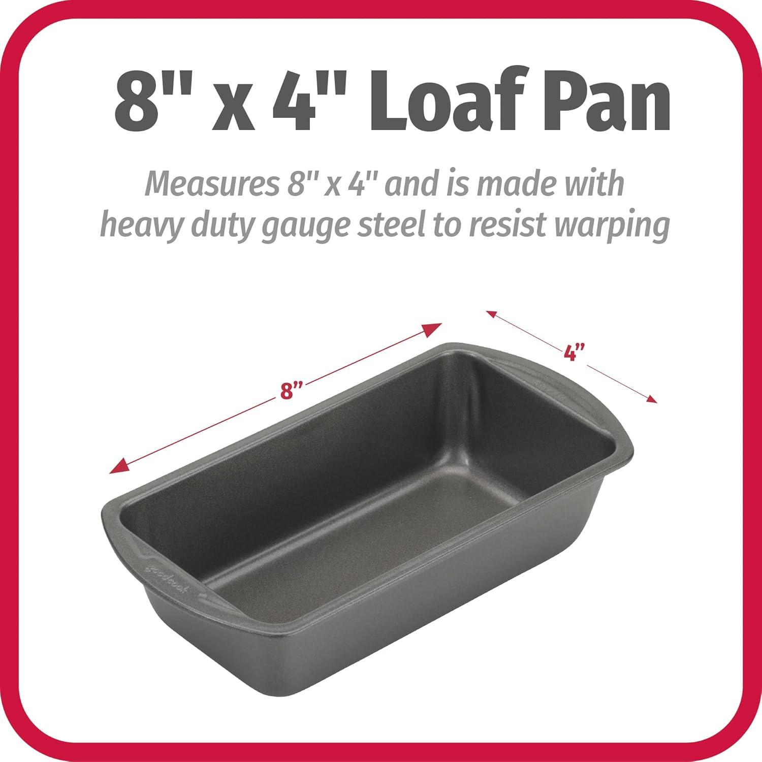 imageGoodCook Nonstick Loaf Pan HeavyDuty Steel Bakeware with EasyClean NonStick Coating Oven ampamp Dishwasher Safe Pan for Meatloaf Breads Cakes Brownies Lasagnas Casseroles ampamp More 8 x 4Inch Gray