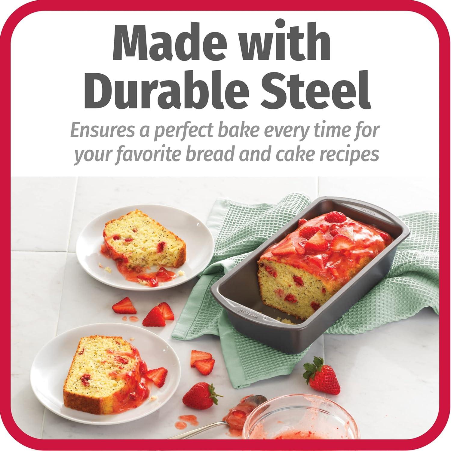 imageGoodCook Nonstick Loaf Pan HeavyDuty Steel Bakeware with EasyClean NonStick Coating Oven ampamp Dishwasher Safe Pan for Meatloaf Breads Cakes Brownies Lasagnas Casseroles ampamp More 8 x 4Inch Gray