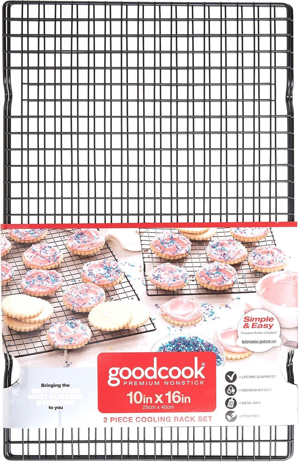 imageGoodCook Nonstick Steel Wire Cooling Rack 16quot x 10quot Set of 2