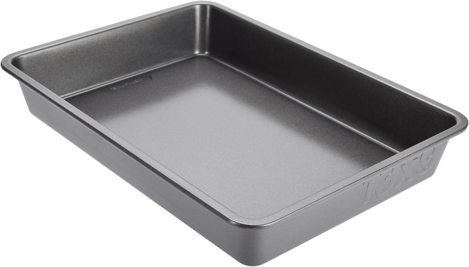 imageGoodCook PRO Oblong Baking Pan Nonstick Warp ampamp ScratchResistant DishwasherSafe Carbon Steel Construction for Even Baking Oven Safe to 480F 9 x 13Inch Gray
