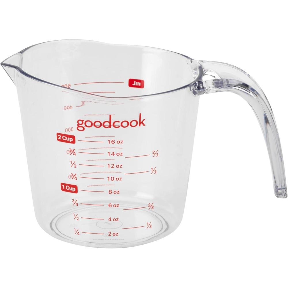 imageBRADSHAW INTERNATIONAL 19864 2Cup Plastic Measuring CupClear  Red