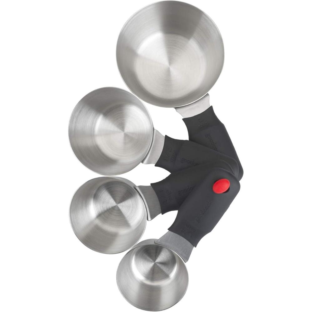 imageGood Cook Touch 4Piece Stainless Steel Measuring Cup Set SilverSilver
