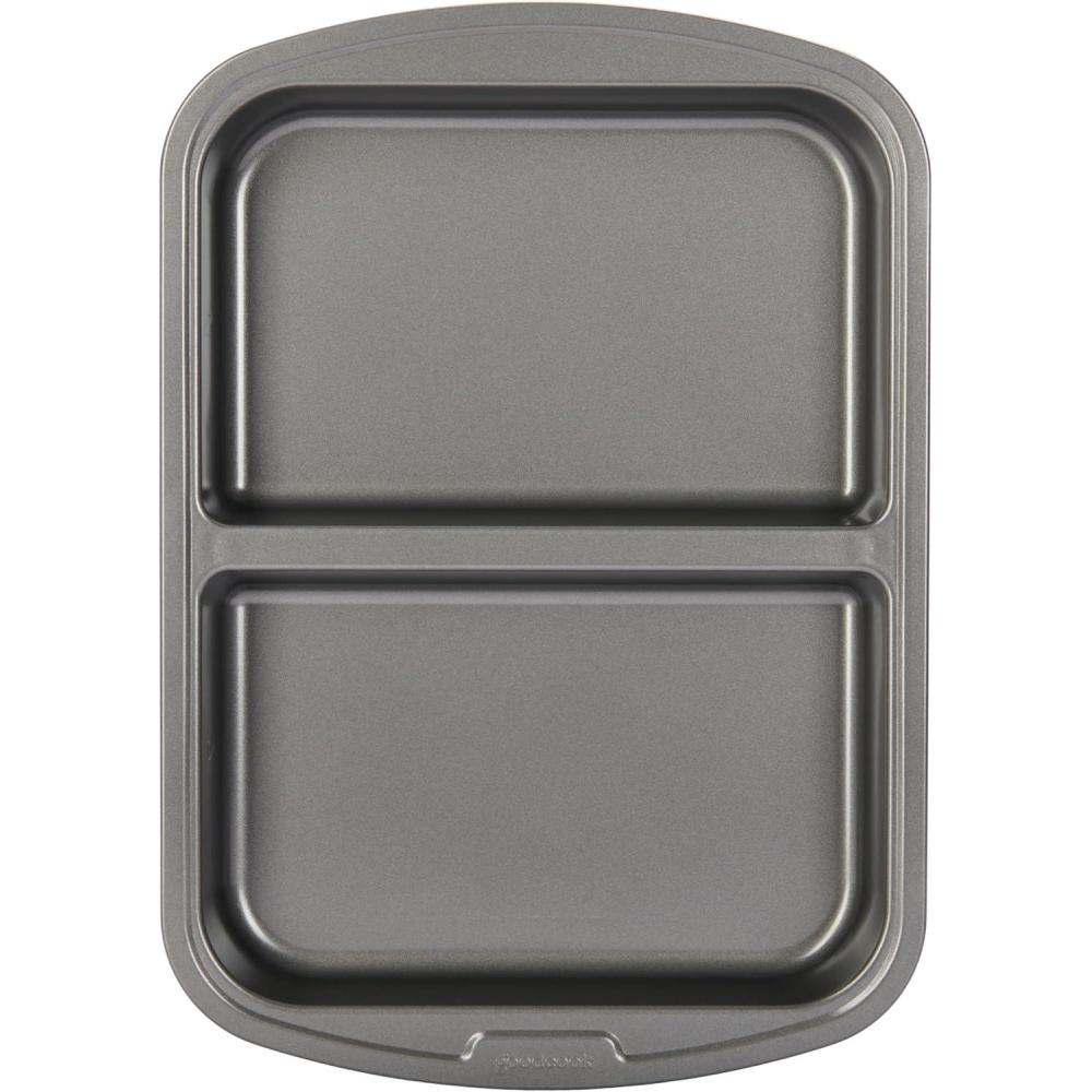 imageGoodCook Everyday Divided Baking Pan 15Inch Deep 2Section NonStick ScratchResistant Carbon Steel Construction for Meal Prepping ampamp Sheet Pan Dinners 11x15Inch Gray11x16x15Inch