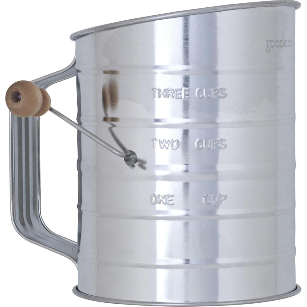 imageGoodCook Everyday Hand Crank Sifter with Wood Knob 3 Cup Capacity