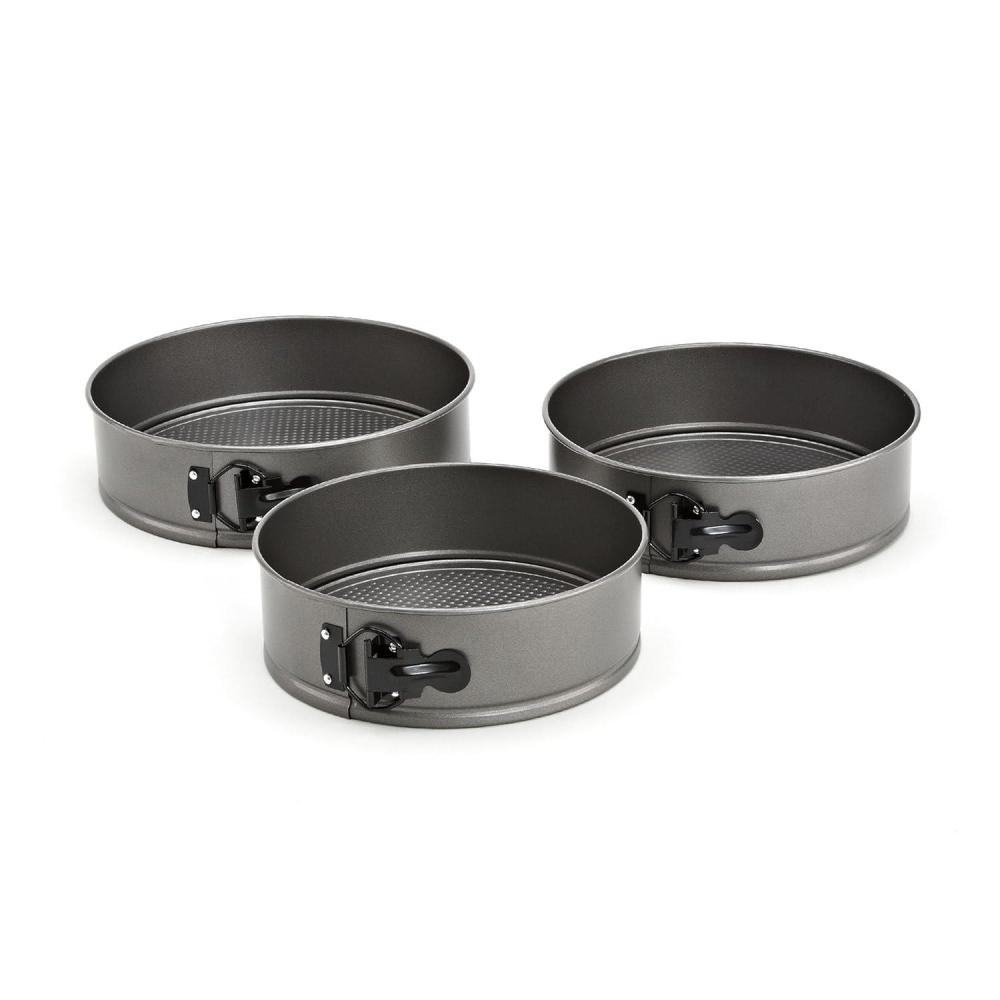 imageGoodCook Everyday Nonstick Steel 3pc Springform Set 85quot 95quot 1025quot Gray